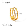 Wholesale Double Layer Round Stainless Steel Diamond Ring For Women With Geometric Style And Electroplating Treatment