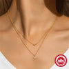 Wholesale Double Layer Small Silver Ball Pendant Necklace In S925 Sterling Silver With Geometric Pattern And Electroplating For Women