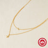 Wholesale Double Layer Small Silver Ball Pendant Necklace In S925 Sterling Silver With Geometric Pattern And Electroplating For Women