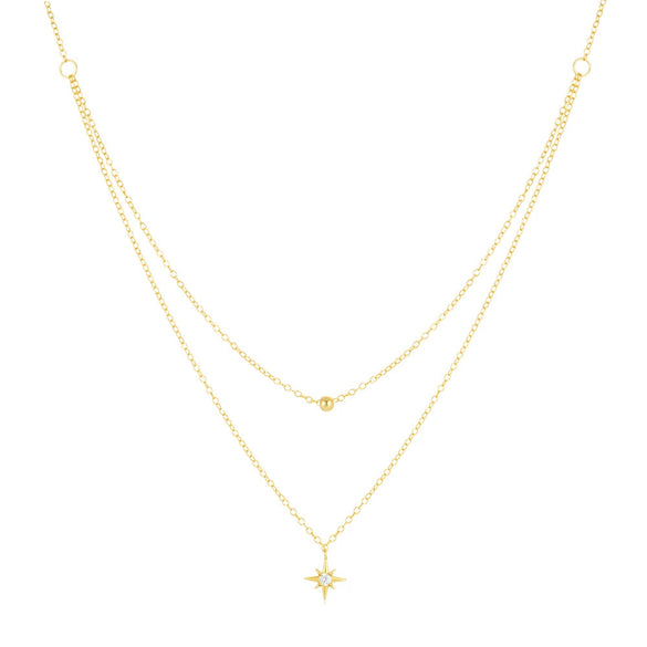 Wholesale Double Layer Small Silver Ball Pendant Necklace In S925 Sterling Silver With Geometric Pattern And Electroplating For Women