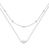Wholesale Double Layer Stacked Freshwater Pearl Necklace Copper Light Luxury Geometric Clavicle Chain For Women