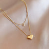 Wholesale Double Layer Titanium Steel Heart Shaped Love Pendant Clavicle Chain For Women With Niche Design Sense