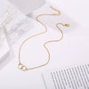 Wholesale Double Ring Necklace Creative Retro Simple Metal Alloy Clavicle Chain With Geometric Pattern