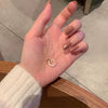 Wholesale Double Ring Necklace 925 Sterling Silver Geometric Interlocking 14K Gold Plated Ochain For Women