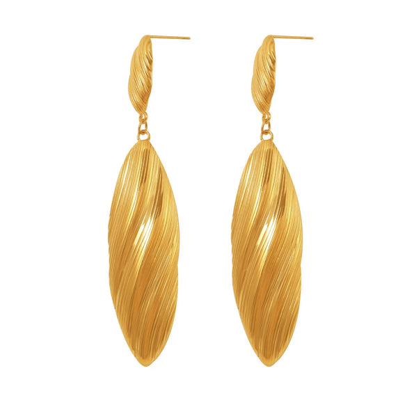 Wholesale Double Shell Long Earrings Stainless Steel Pvd Electroplated Geometric Light Luxury Women's Accessories