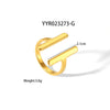 Wholesale Double Track Open Titanium Steel Ring With Letters Numbers Text Pattern And Electroplating Pvd Furnace Real Gold Treatment