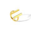 Wholesale Double Track Open Titanium Steel Ring With Letters Numbers Text Pattern And Electroplating Pvd Furnace Real Gold Treatment