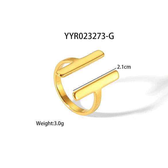 Wholesale Double Track Open Titanium Steel Ring With Letters Numbers Text Pattern And Electroplating Pvd Furnace Real Gold Treatment