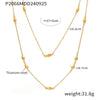 Wholesale Doublelayer Beaded Sweater Chain Light Luxury Titanium Steel Geometric Electroplated Long Necklace For Women