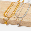 Wholesale Doublelayer Dropshaped Titanium Steel And Stainless Steel Pendant Necklace With Snake Bone Chain In Simple Style And Electroplating Treatment