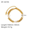 Wholesale Doublelayer Flat Snake And Cuban Chain Goldplated Stainless Steel Cross Bracelet With Geometric Pattern And Vacuum Plating In 18K Furnace For Women And Unisex