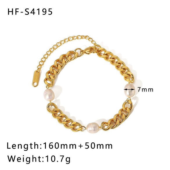 Wholesale Doublelayer Flat Snake And Cuban Chain Goldplated Stainless Steel Cross Bracelet With Geometric Pattern And Vacuum Plating In 18K Furnace For Women And Unisex