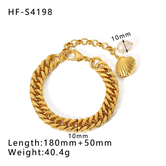 Wholesale Doublelayer Flat Snake And Cuban Chain Goldplated Stainless Steel Cross Bracelet With Geometric Pattern And Vacuum Plating In 18K Furnace For Women And Unisex