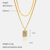 Wholesale Doublelayer Geometric Shell Stainless Steel Electroplated Necklace For Women