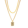 Wholesale Doublelayer Geometric Shell Stainless Steel Electroplated Necklace For Women