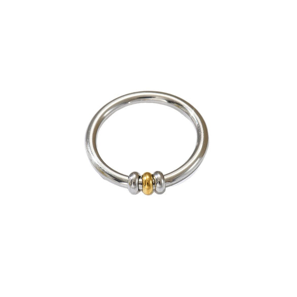 Wholesale Doublelayer Knotted Winding Geometric Stainless Steel Electroplated Opening Ring Unisex Hand Jewelry
