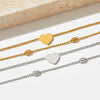 Wholesale Doublelayer Love Beach Anklet Vintage Peach Heart Stainless Steel Anklet Accessories Gift For Girlfriends