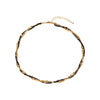 Wholesale Doublelayer Natural Stone And Titanium Steel Clavicle Chain Set For Women Handbeaded With Black Onyx And Geometric Pattern Electroplated