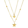 Wholesale Doublelayer Starfish Shell Clavicle Chain Necklace For Women With Animal Zodiac Patterns Made Of Titanium Steel And Electroplated