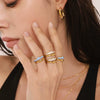Wholesale Doublelayer Wave Stainless Steel Gold Plated Electroplated Geometric Light Luxury Women's Jewelry Ring