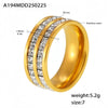 Wholesale Doublelayer Zircon Food Finger Ring In Light Luxury Style Made Of Stainless Steel With 18K Real Gold Plated And Geometric Shape