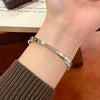 Wholesale Doublelayered Roman Numeral Diamondencrusted 18K Goldplated Titanium Steel Bracelet With Polish Finish Light Luxury Jewelry