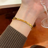 Wholesale Doublelayered Roman Numeral Diamondencrusted 18K Goldplated Titanium Steel Bracelet With Polish Finish Light Luxury Jewelry