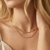 Wholesale Doublelayered Snake Bone Chain Necklace For Women Geometric Retro Gold Electroplated Calendering Chain