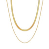 Wholesale Doublelayered Snake Bone Chain Necklace For Women Geometric Retro Gold Electroplated Calendering Chain
