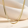 Wholesale Doublelayered Snake Bone Chain Necklace For Women Geometric Retro Gold Electroplated Calendering Chain