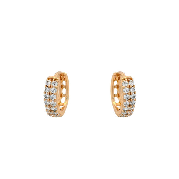 Wholesale Doublerow Zircon Earrings Alloy Electroplating Minimalist Style For Women