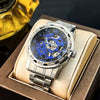 Wholesale Doublesided Cut Out Mechanical Men's Watch With Alloy Case And Stainless Steel Strap Round Dial