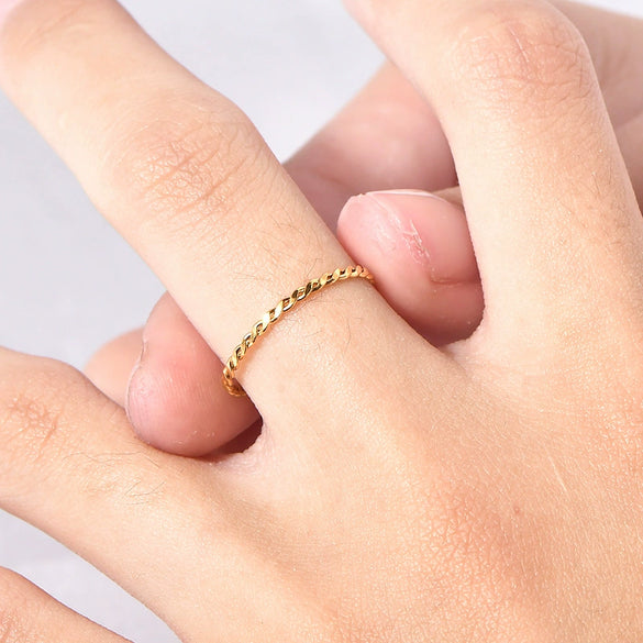 Wholesale Doublestrand Twist Braided Bracelet Titanium Steel Geometric 18K Gold Plated