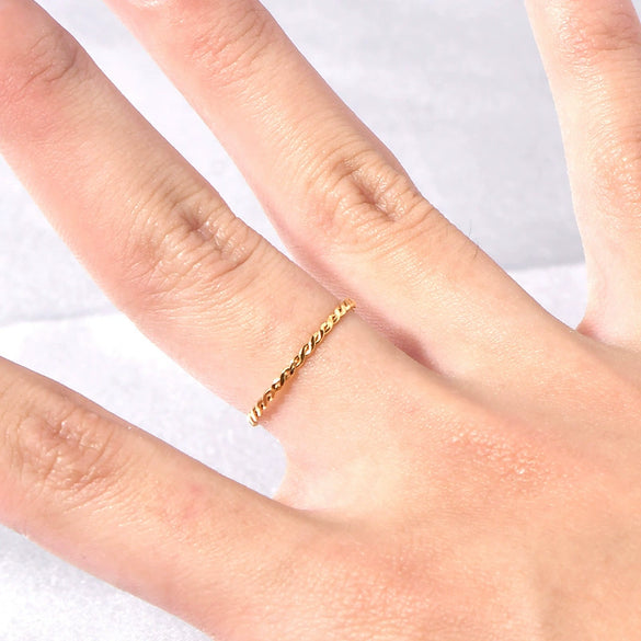 Wholesale Doublestrand Twist Braided Bracelet Titanium Steel Geometric 18K Gold Plated