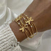 Wholesale Dragonfly Open Bracelet Stainless Steel 18K Gold Plated Elegant Animal Style Hand Accessory