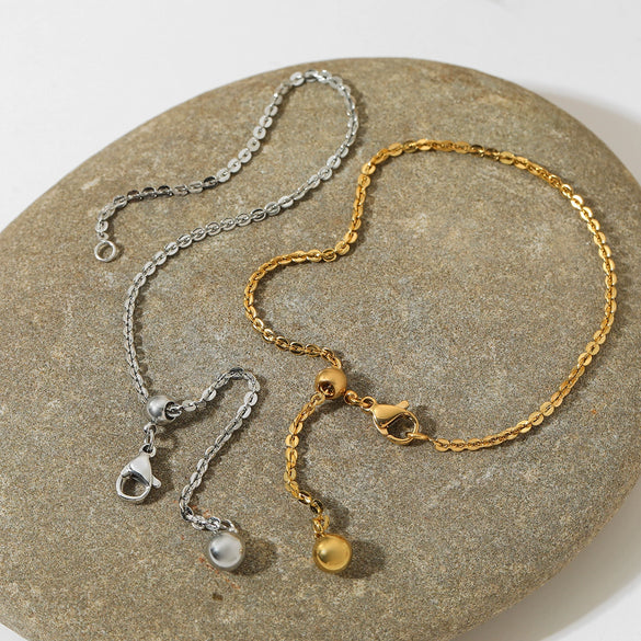 Wholesale Drawable Simple Round Ball Bracelet For Women Stainless Steel Geometric Vacuum Electroplated Heavy Industry Light Luxury Cold Style Minimalist Bracelet