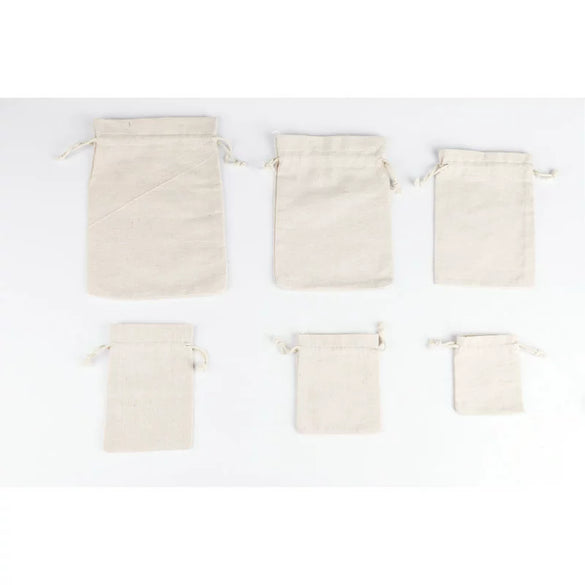 Wholesale Drawstring Cotton Cloth Jewelry Storage Bag With Silk Screen Printing