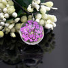 Wholesale Dried Flower Necklace Pendant With Geometric Pattern Glass And Colored Glaze In Plants And Flowers Style
