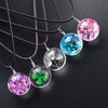 Wholesale Dried Flower Necklace Pendant With Geometric Pattern Glass And Colored Glaze In Plants And Flowers Style