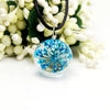 Wholesale Dried Flower Necklace Pendant With Geometric Pattern Glass And Colored Glaze In Plants And Flowers Style