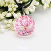 Wholesale Dried Flower Necklace Pendant With Geometric Pattern Glass And Colored Glaze In Plants And Flowers Style