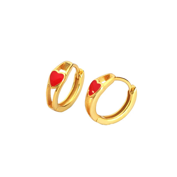 Wholesale Drop Earrings 925 Silver Geometric Love Glaze Electroplating For Women