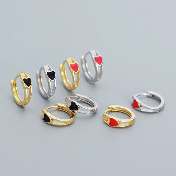 Wholesale Drop Earrings 925 Silver Geometric Love Glaze Electroplating For Women