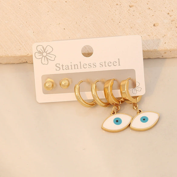 Wholesale Drop Oil Heart Shaped Stainless Steel Earrings For Women