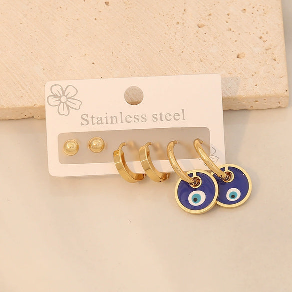 Wholesale Drop Oil Heart Shaped Stainless Steel Earrings For Women