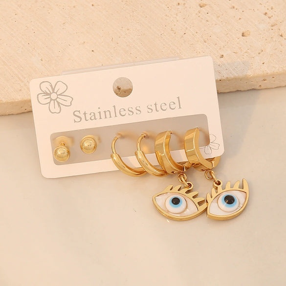 Wholesale Drop Oil Heart Shaped Stainless Steel Earrings For Women