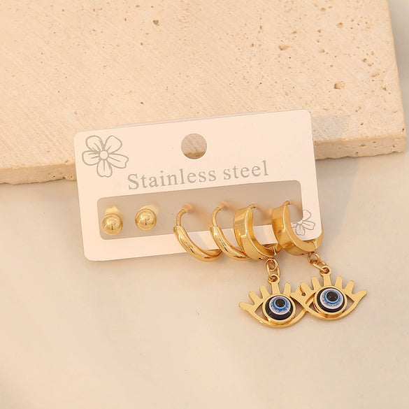 Wholesale Drop Oil Heart Shaped Stainless Steel Earrings For Women