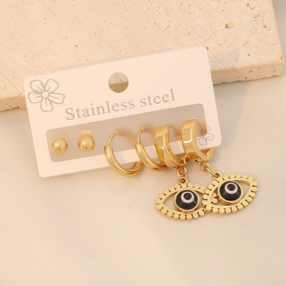 Wholesale Drop Oil Heart Shaped Stainless Steel Earrings For Women