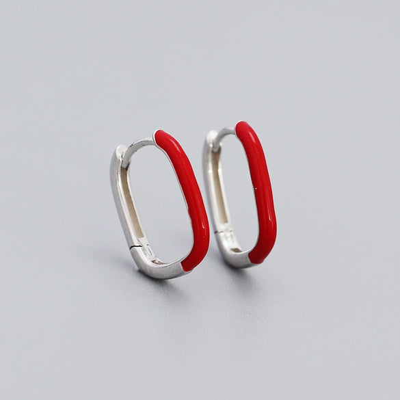 Wholesale Drop Oil Ushaped Geometric Style S925 Silver Earrings For Women
