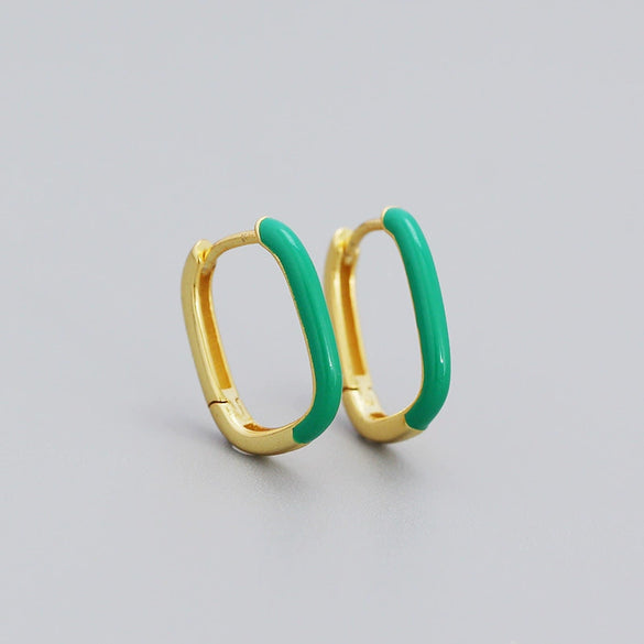 Wholesale Drop Oil Ushaped Geometric Style S925 Silver Earrings For Women